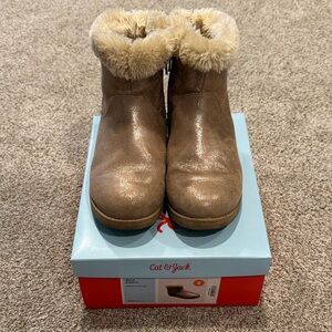 Cat & Jack Kids' Gold Faux-Fur Ankle Boots
